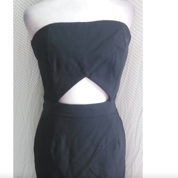 NEW ISRAELLA KOBLA Black IMAN Strapless CUTOUT Boning COCKTAIL Midi DRESS 10 - Picture 7 of 15